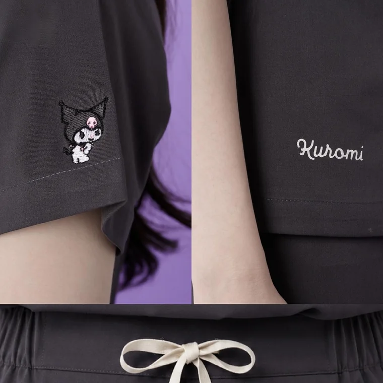 Cozy Cloud — sleeve embroidery, script print and waist tie