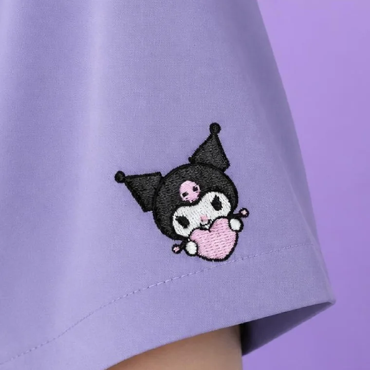 Kuromi embroidered on the sleeve of Lavender Pop